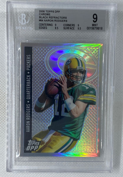 2006 Topps DPP Draft Picks Prospects Aaron Rodgers Refractor #64 BGS 9 Mint Green Bay Packers