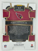 2023 Panini Select Concourse Level Black Silver & Red Prizm Die-Cut #3 Paris Johnson Jr. Arizona Cardinals