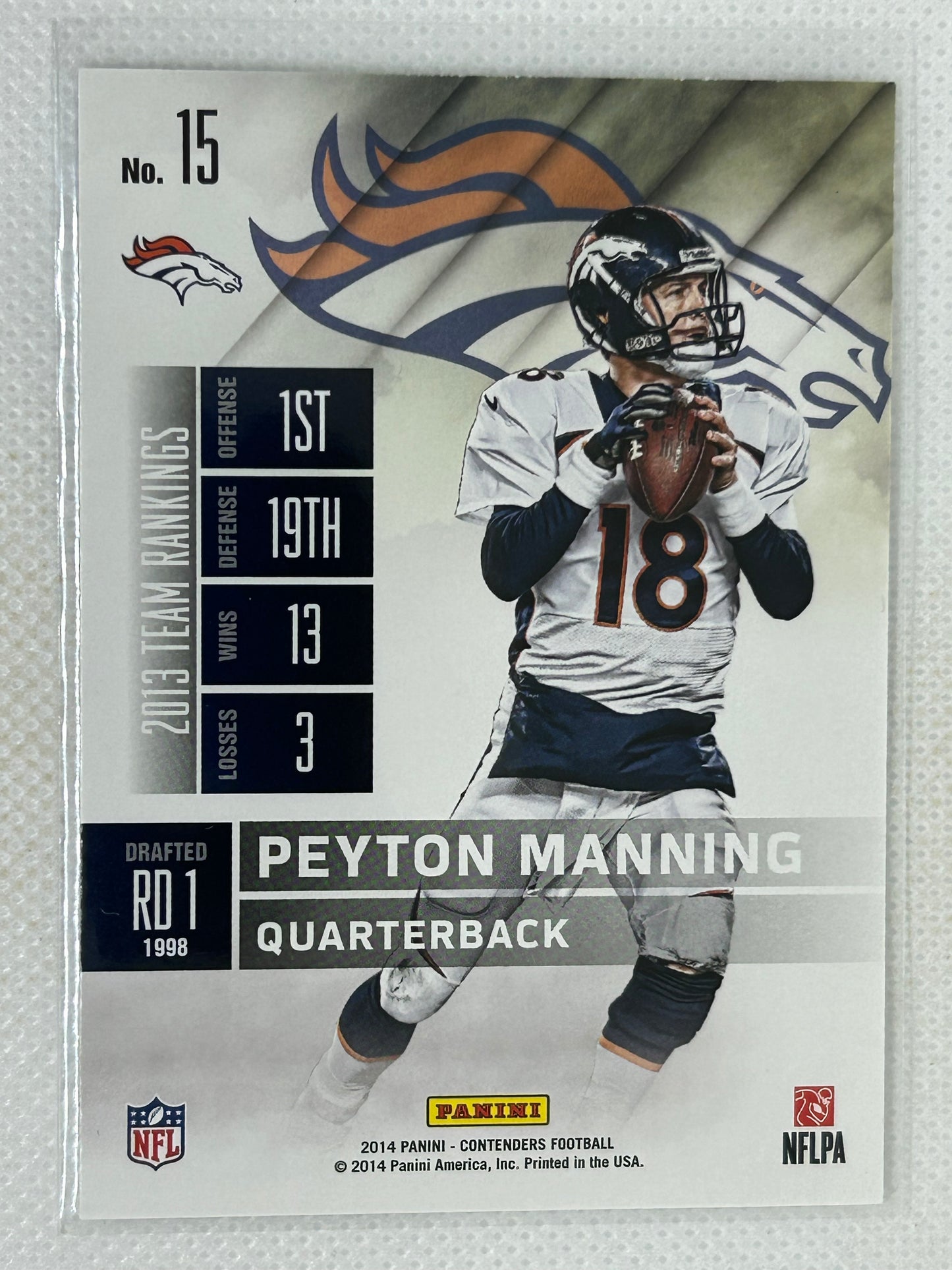 2014 Panini Contenders #15 Peyton Manning Denver Broncos