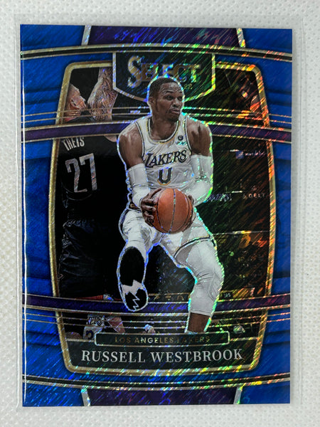 2021-22 Panini Select Concourse Blue Shimmer Prizm #54 Russell Westbrook