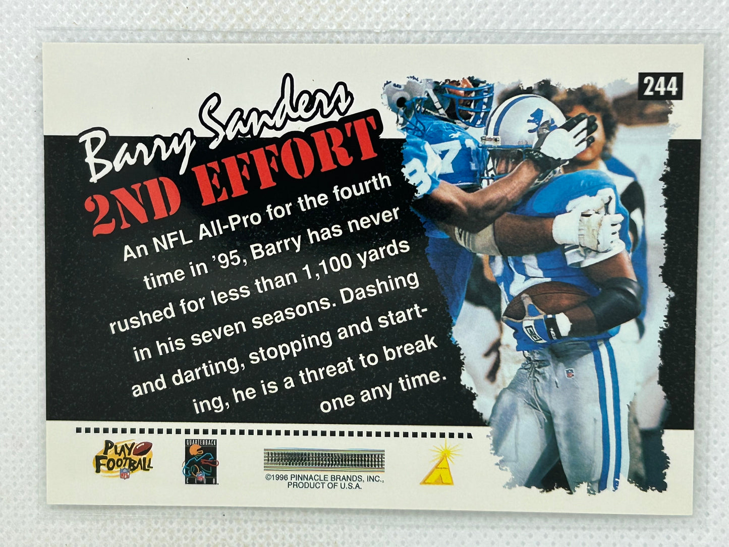 1996 Score #244 Barry Sanders Detroit Lions HOF