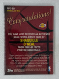 2002-03 Topps Pristine Pristine Performance Shaquille O'Neal #PPE-SO Los Angeles Lakers