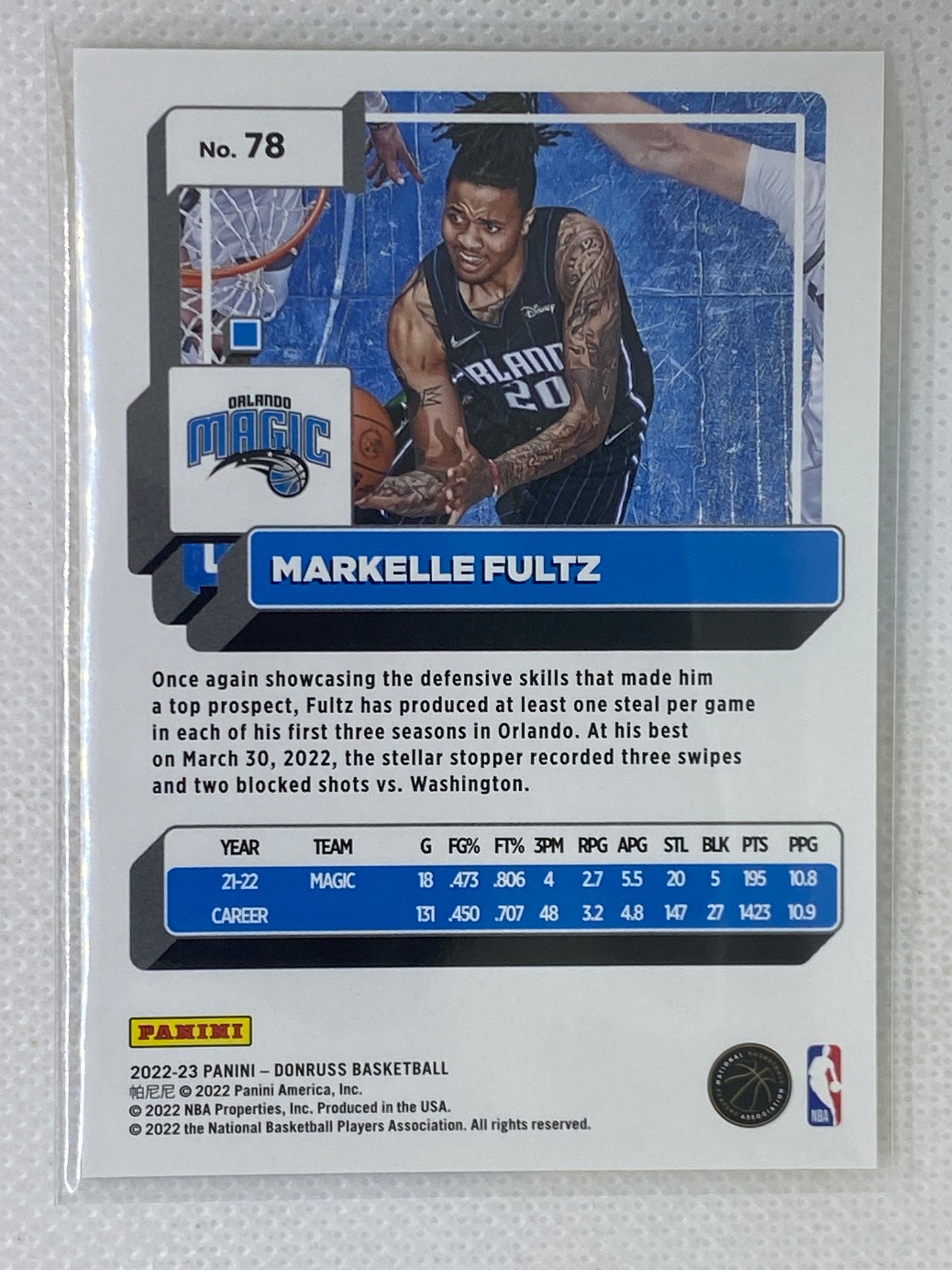 2022-23 Panini Donruss Yellow #78 Markelle Fultz Orlando Magic