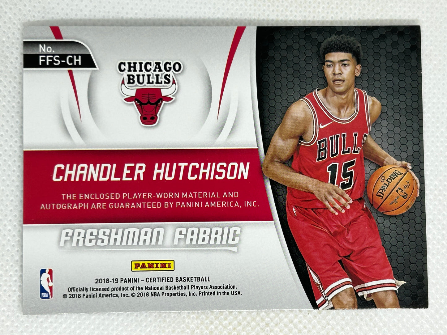 2018-19 Panini Certified Freshman Fabric Patch Auto /149 Chandler Hutchinson