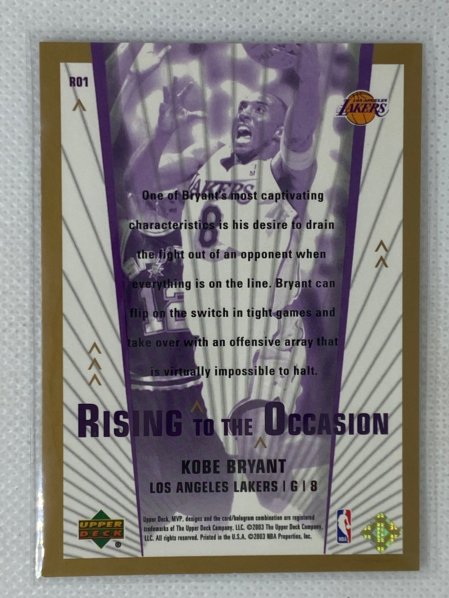 2003-04 Upper Deck MVP Rising to the Occasion Kobe Bryant #RO1 HOF