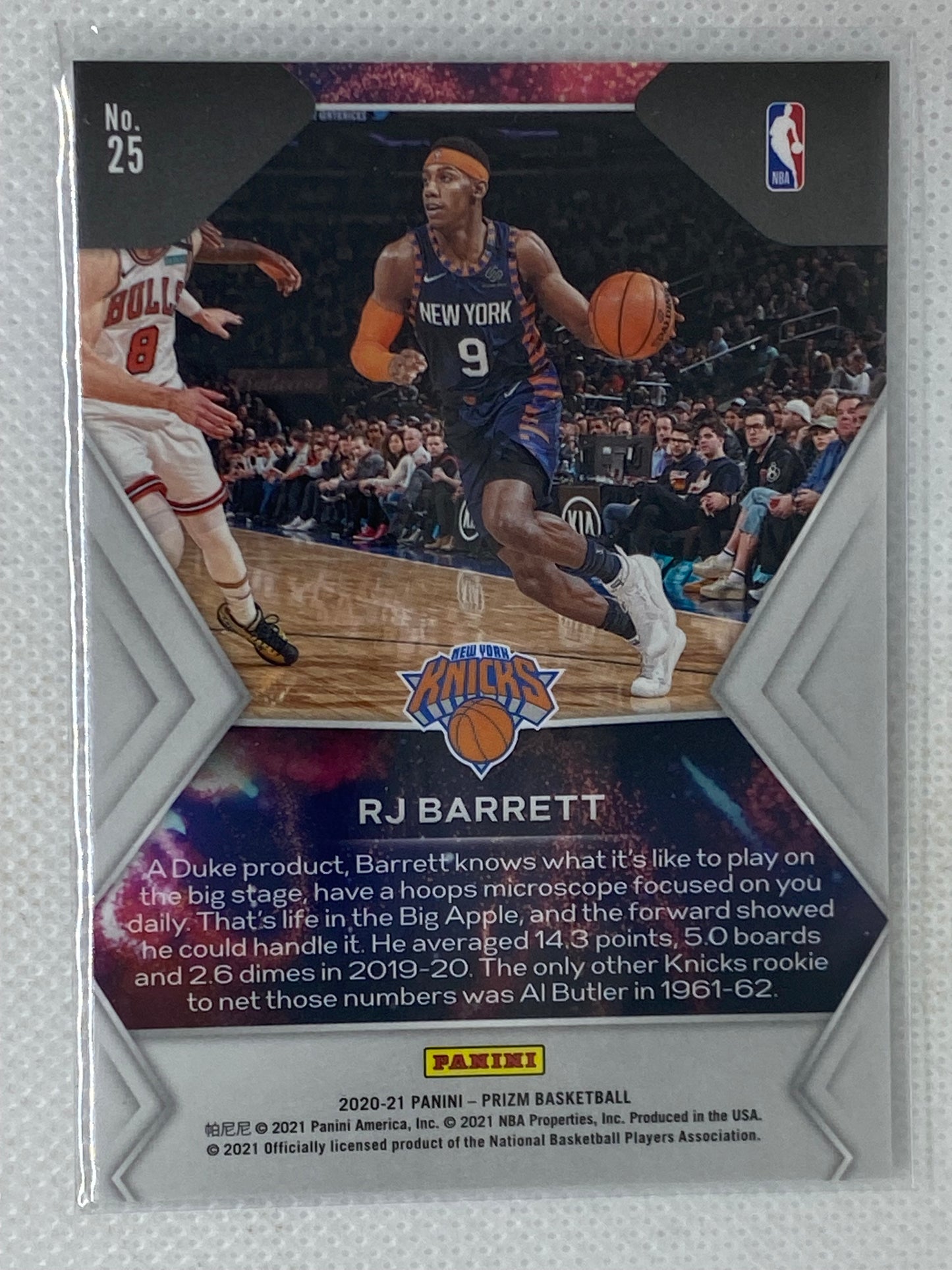 2020-21 Panini Prizm Fireworks #25 RJ Barrett New York Knicks