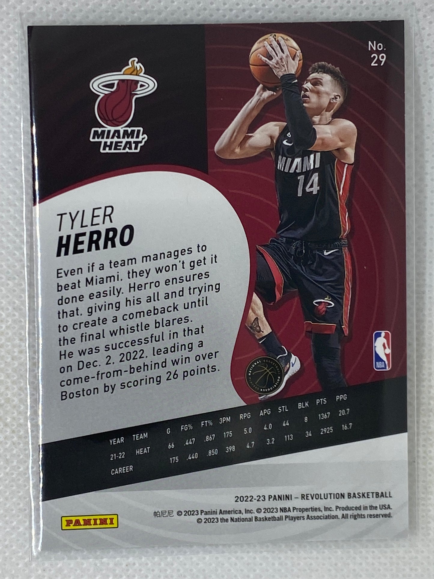 2022-23 Panini Revolution Basketball Base Tyler Herro #29 Miami Heat