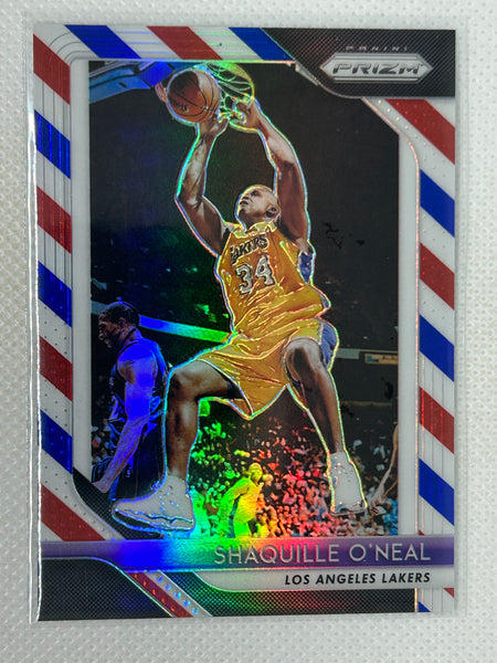 2018-19 Panini Prizm Red White & Blue #35 Shaquille O'Neal Los Angeles Lakers