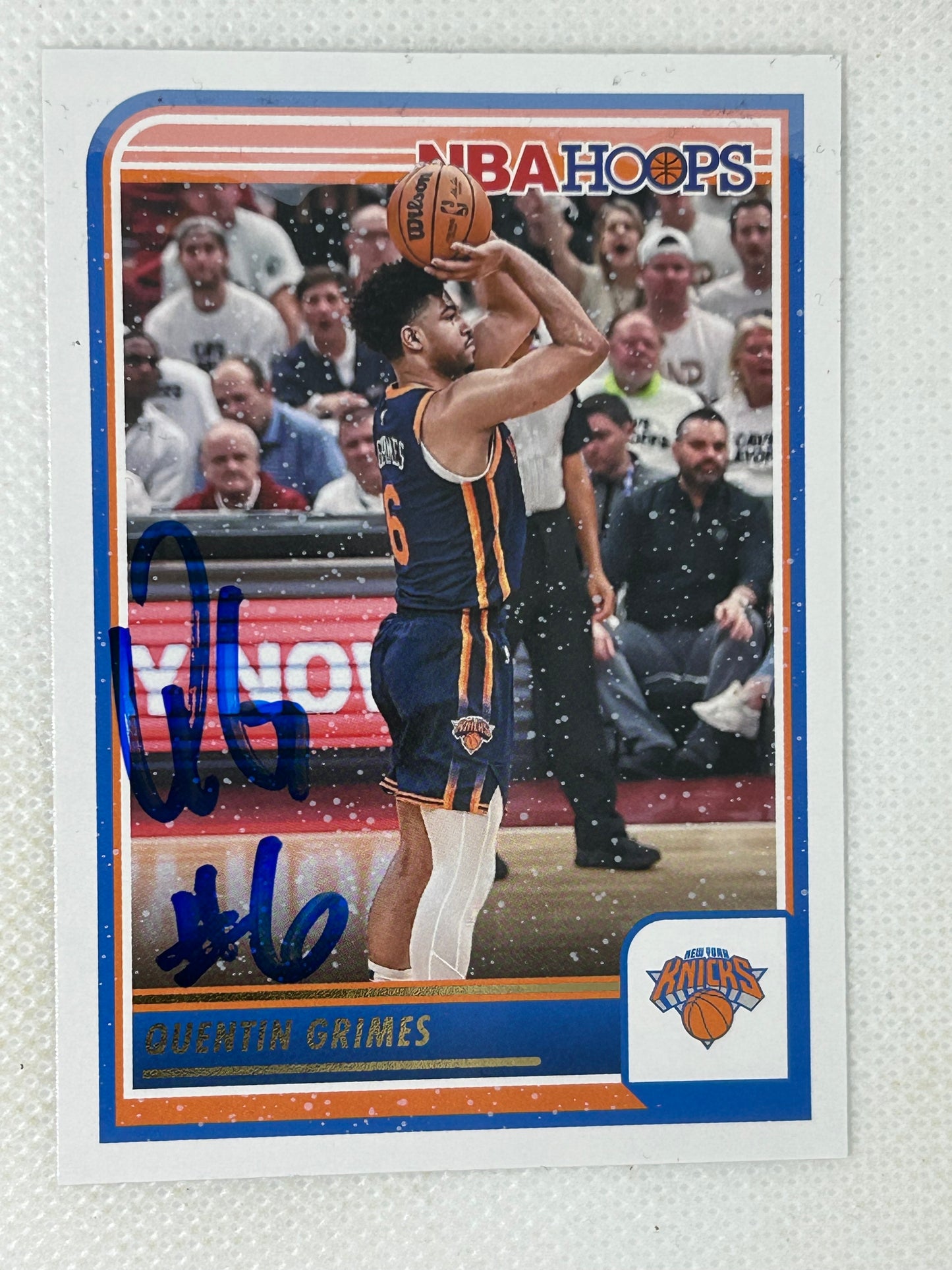 2023-24 Panini Hoops Winter #83 Quentin Grimes New York Knicks Signed Card