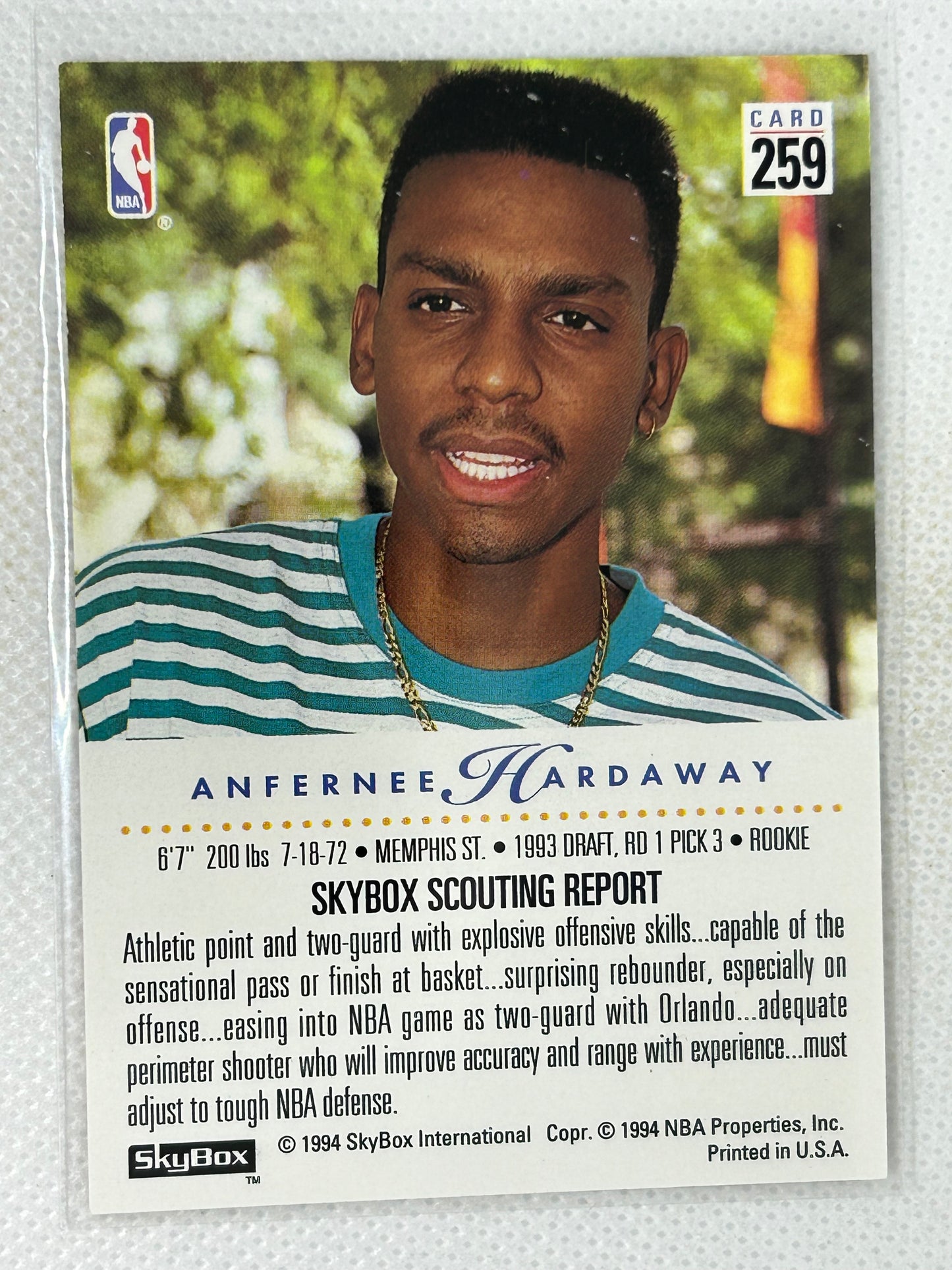 1993-94 Skybox Premium Anfernee Hardaway #259 Orlando Magic