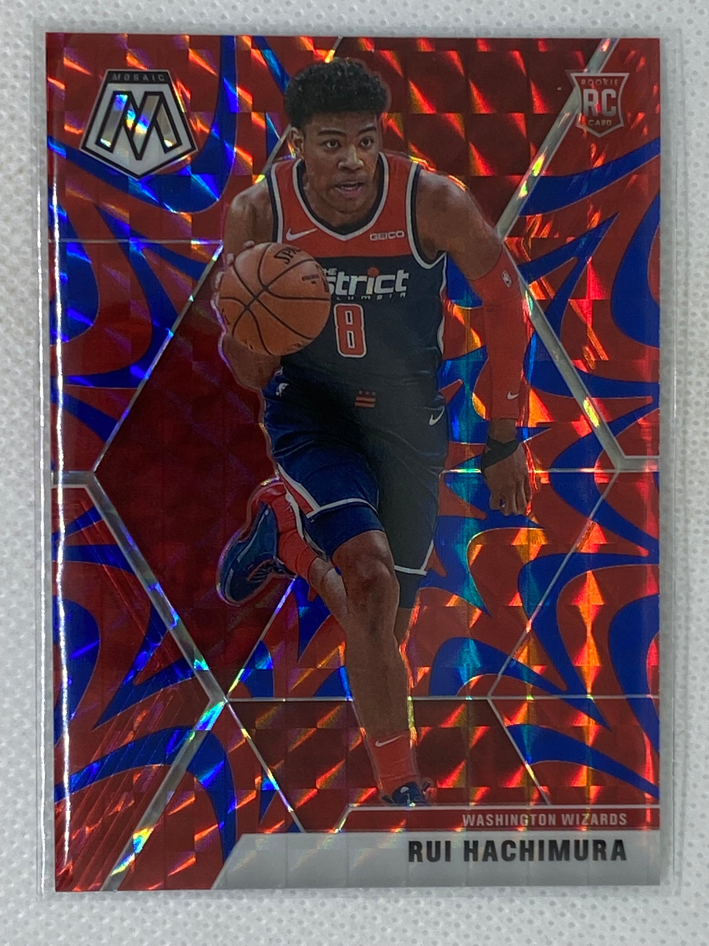 2019-20 Panini Mosaic Rui Hachimura Blue Reactive Rookie RC #231 SP