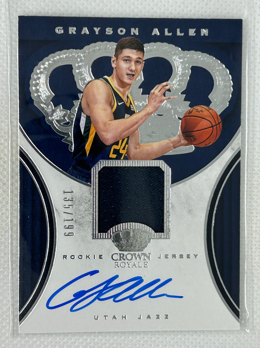 2018-19 Panini Crown Royale Grayson Allen Jersey Auto Rookie RJA-GAL /199 Utah Jazz