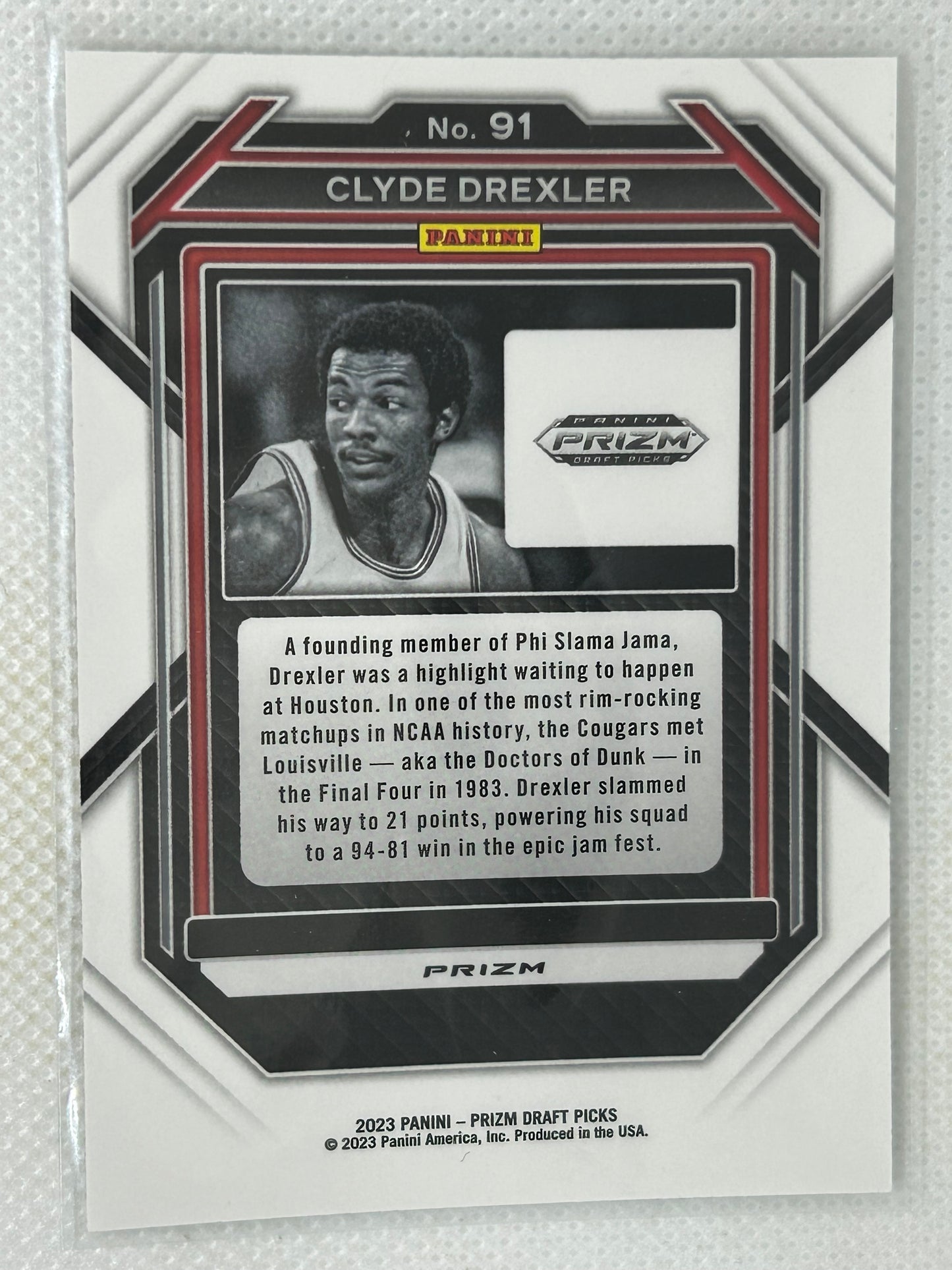 2023 Panini Prizm Draft Picks Silver #91 Clyde Drexler Portland Trailblazers