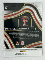 2022 Panini Select Draft Picks Blue Field Level Patrick Mahomes #124 Texas Tech