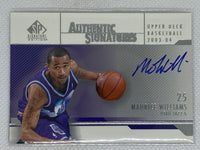 2003-04 Upper Deck SP Authentic Maurice Williams #MW-A Signatures Autograph Utah Jazz