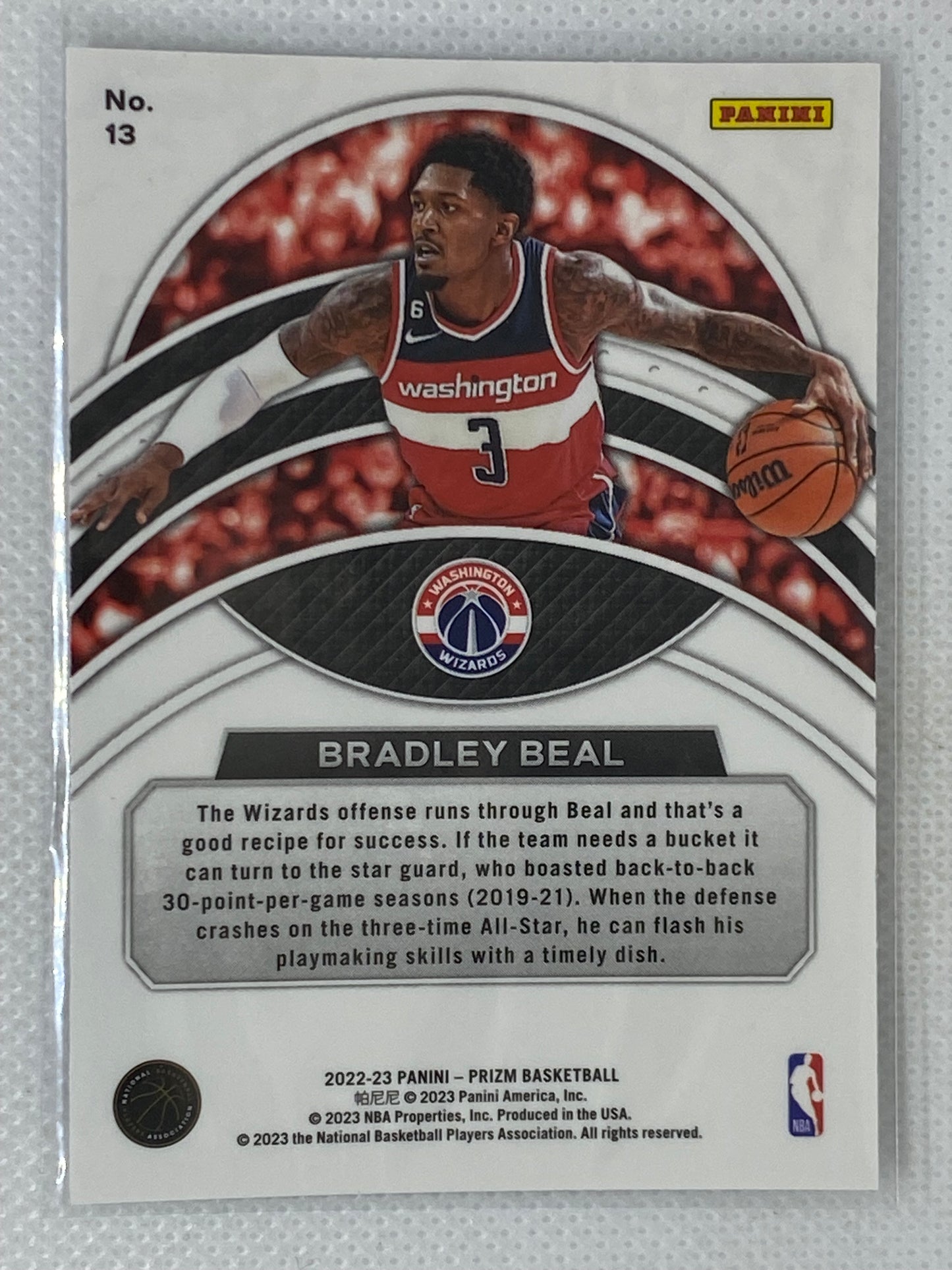 2022-23 Panini Prizm Dominance Bradley Beal #13 Washington Wizards