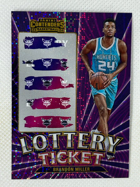 2023-24 Panini Contenders Lottery Ticket Purple Brandon Miller #2 Charlotte Hornets