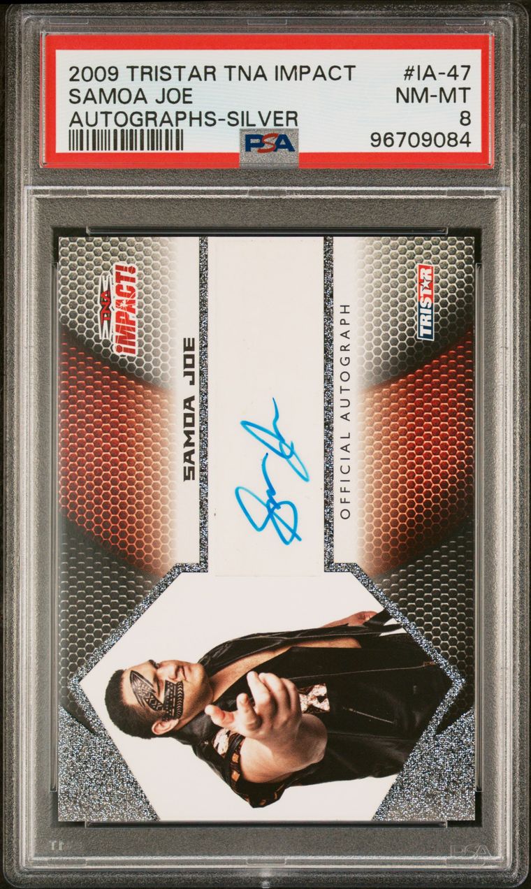 2009 TriStar TNA Impact Autographs Silver Samoa Joe #IA-47 PSA 8