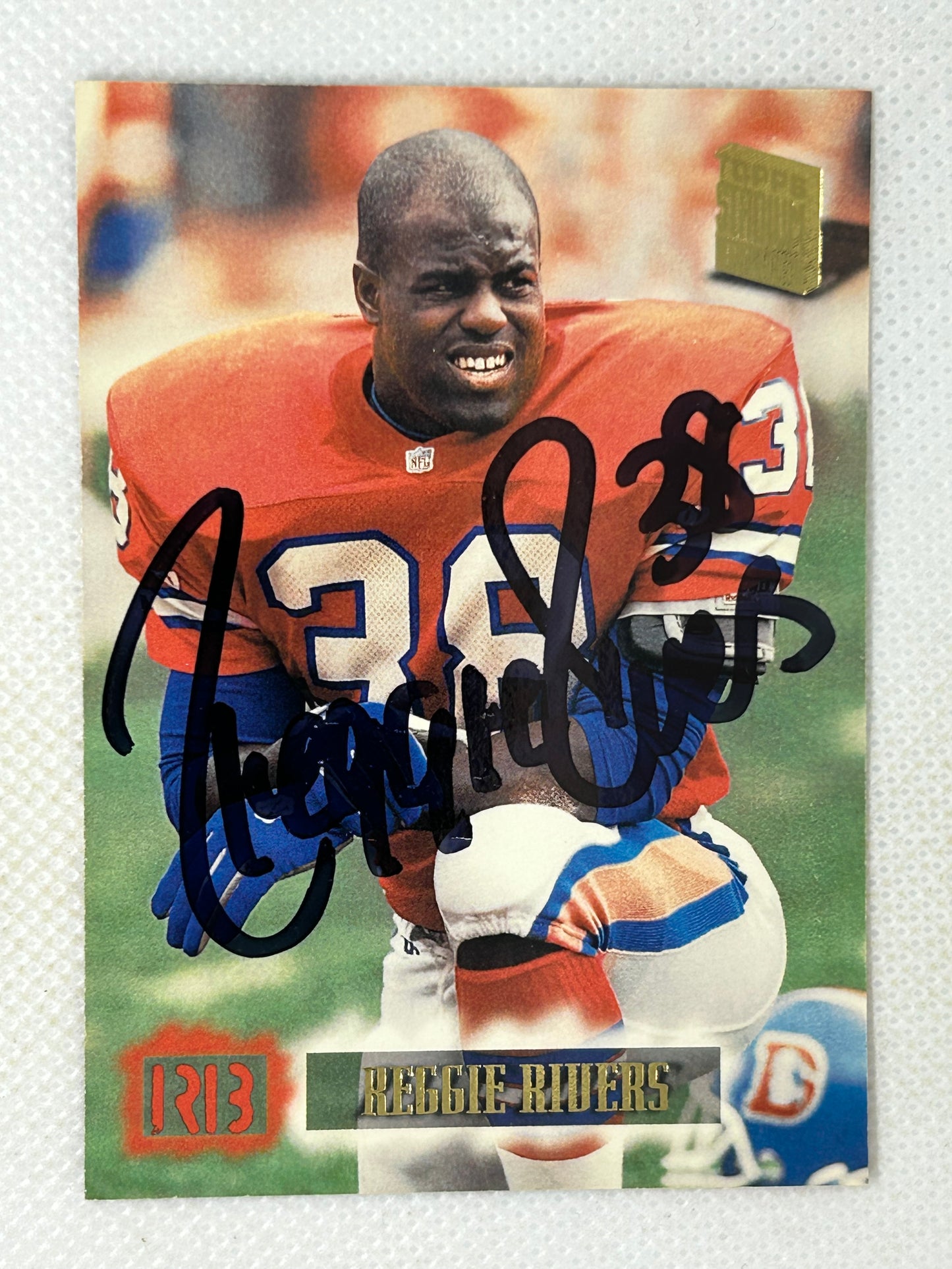 1994 Topps Stadium Club #396 Reggie Rivers Denver Broncos Signed Card