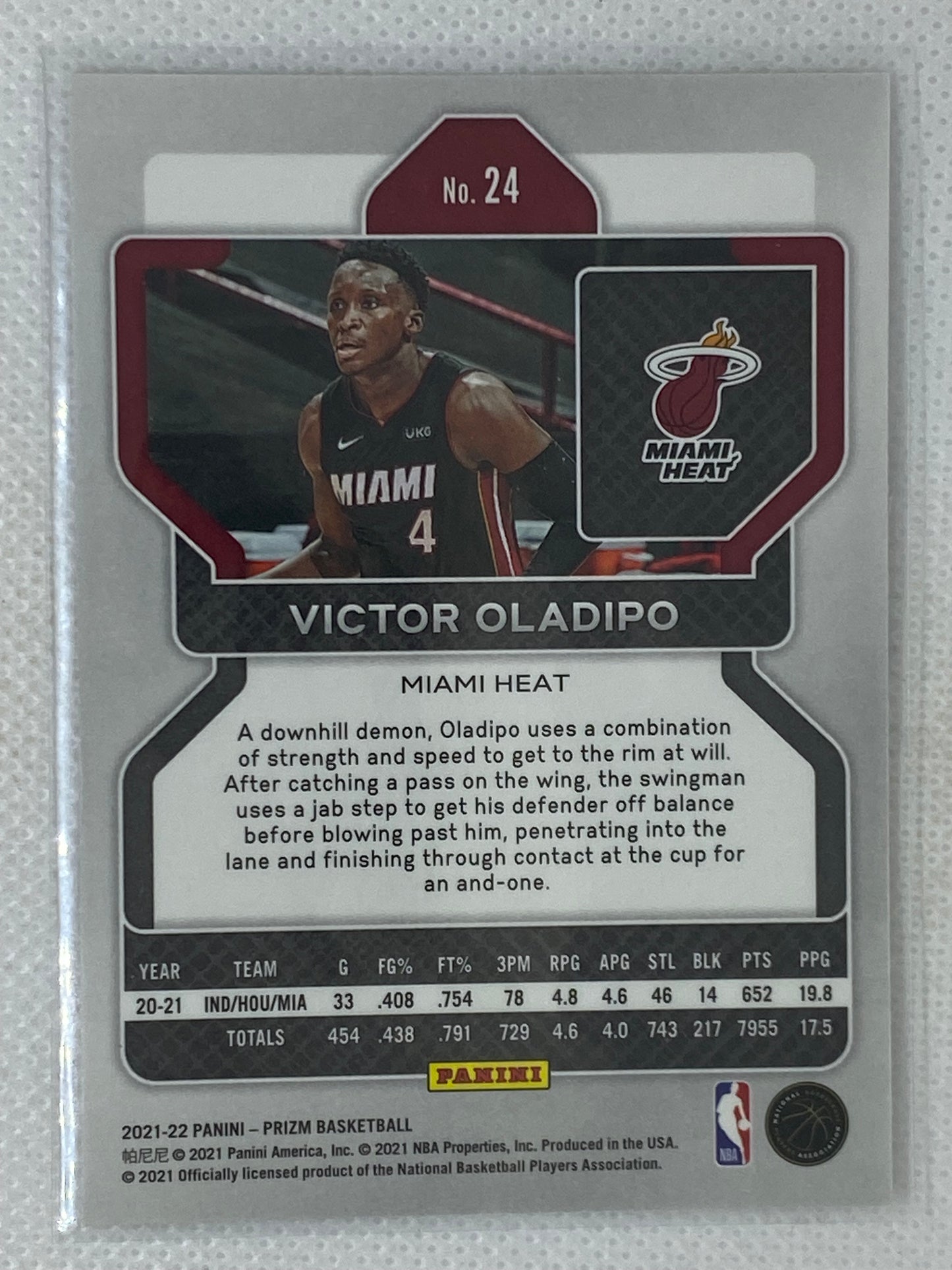 2021-22 Panini Prizm Victor Oladipo #24 Miami Heat