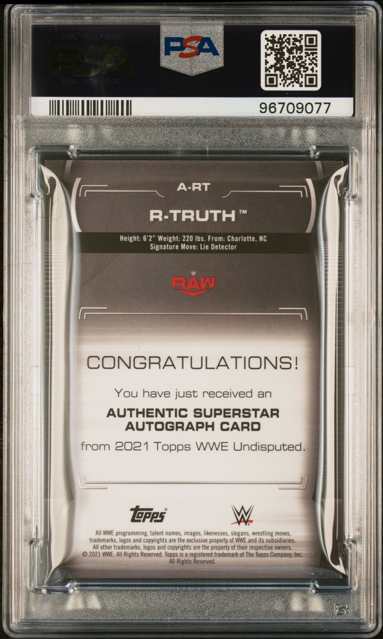 2021 Topps WWE Undisputed Superstar Roster Autograph Green /50 R-TRUTH #ART PSA 9