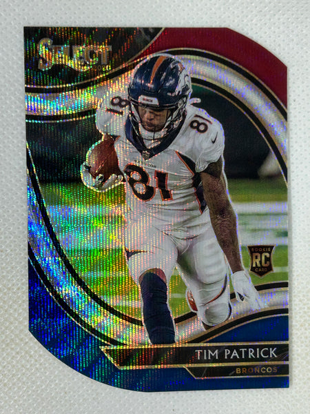 2020 Panini Select Field Level Red White & Blue Diecut Prizm #375 Tim Patrick Denver Broncos