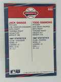 1988 Fleer Major League Prospects Dual Rookie Signed Card Jack Savage & Todd Simmons Los Angeles Dodgers, San Diego Padres