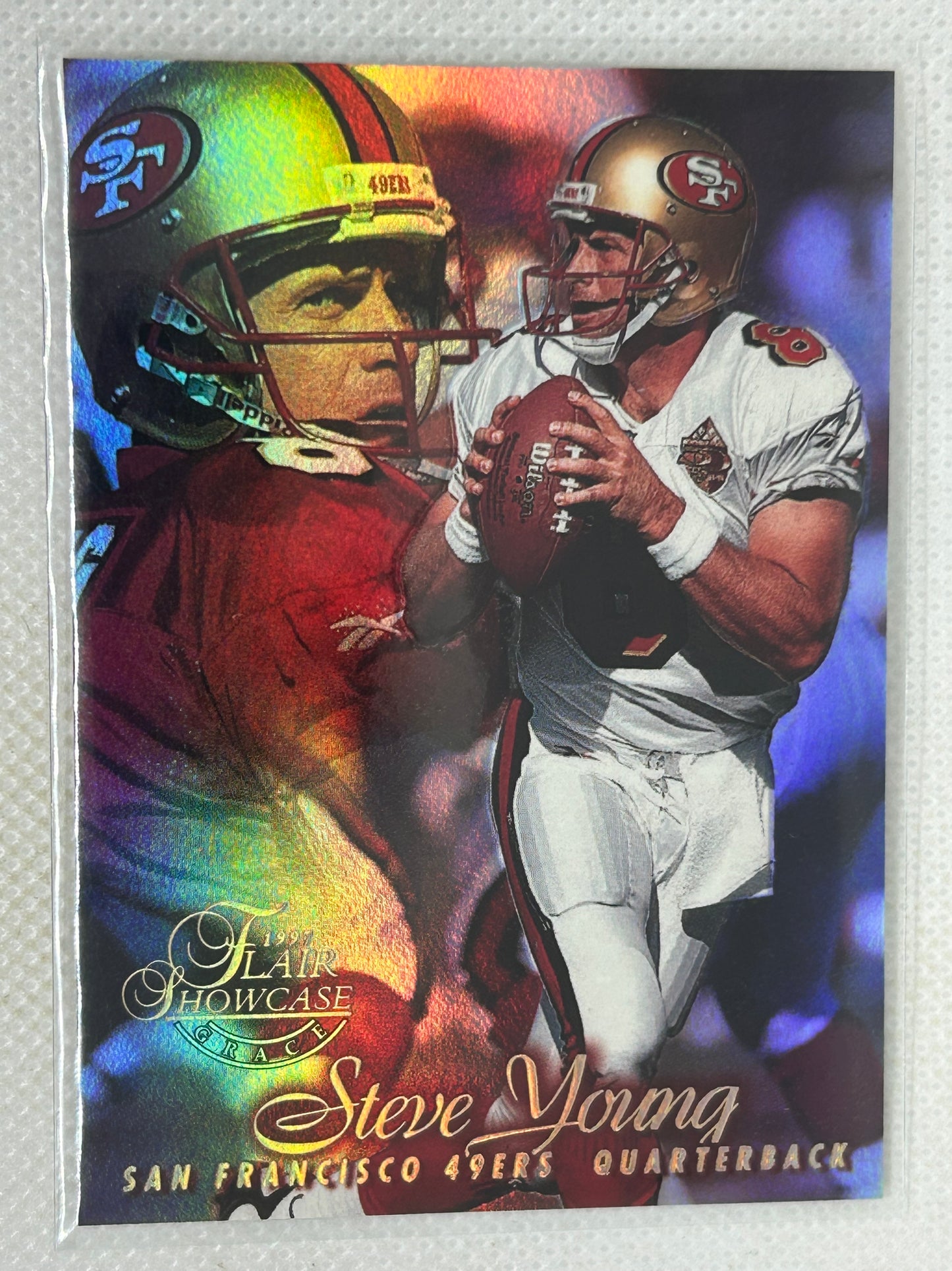 1997 Flair Showcase Steve Young Row 1 #14 San Francisco 49ers