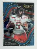 2022 Panini Select Draft Picks Blue Field Level Patrick Mahomes #124 Texas Tech