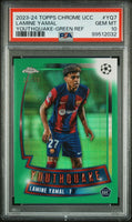 2023-24 Topps Chrome UEFA Club Competitions Youthquake Youthquake-Green Reflamine Yamal #YQ7 PSA 10 GEM MINT