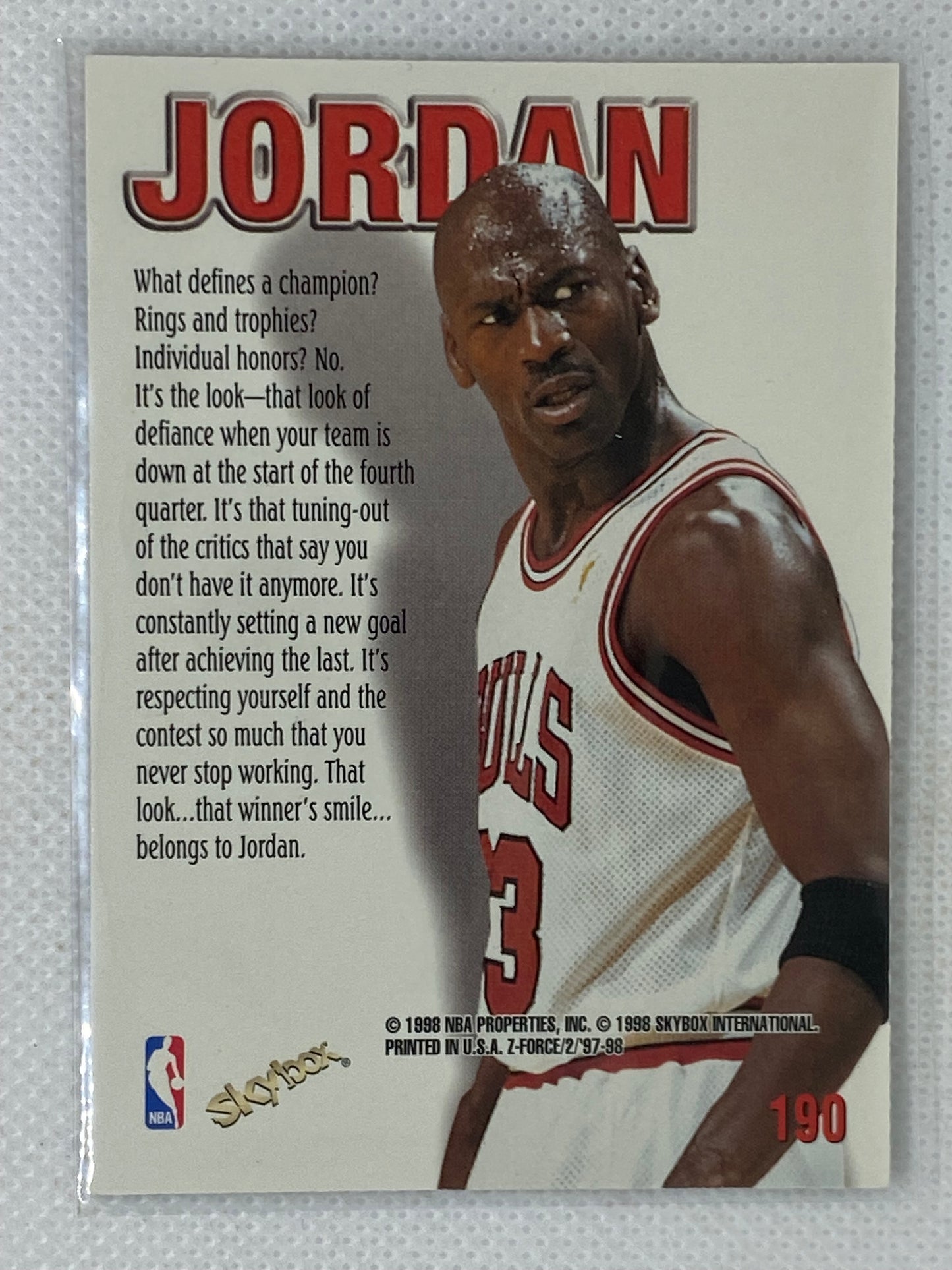 1997-98 SkyBox Z-Force Zupermen Michael Jordan #190 Chicago Bulls