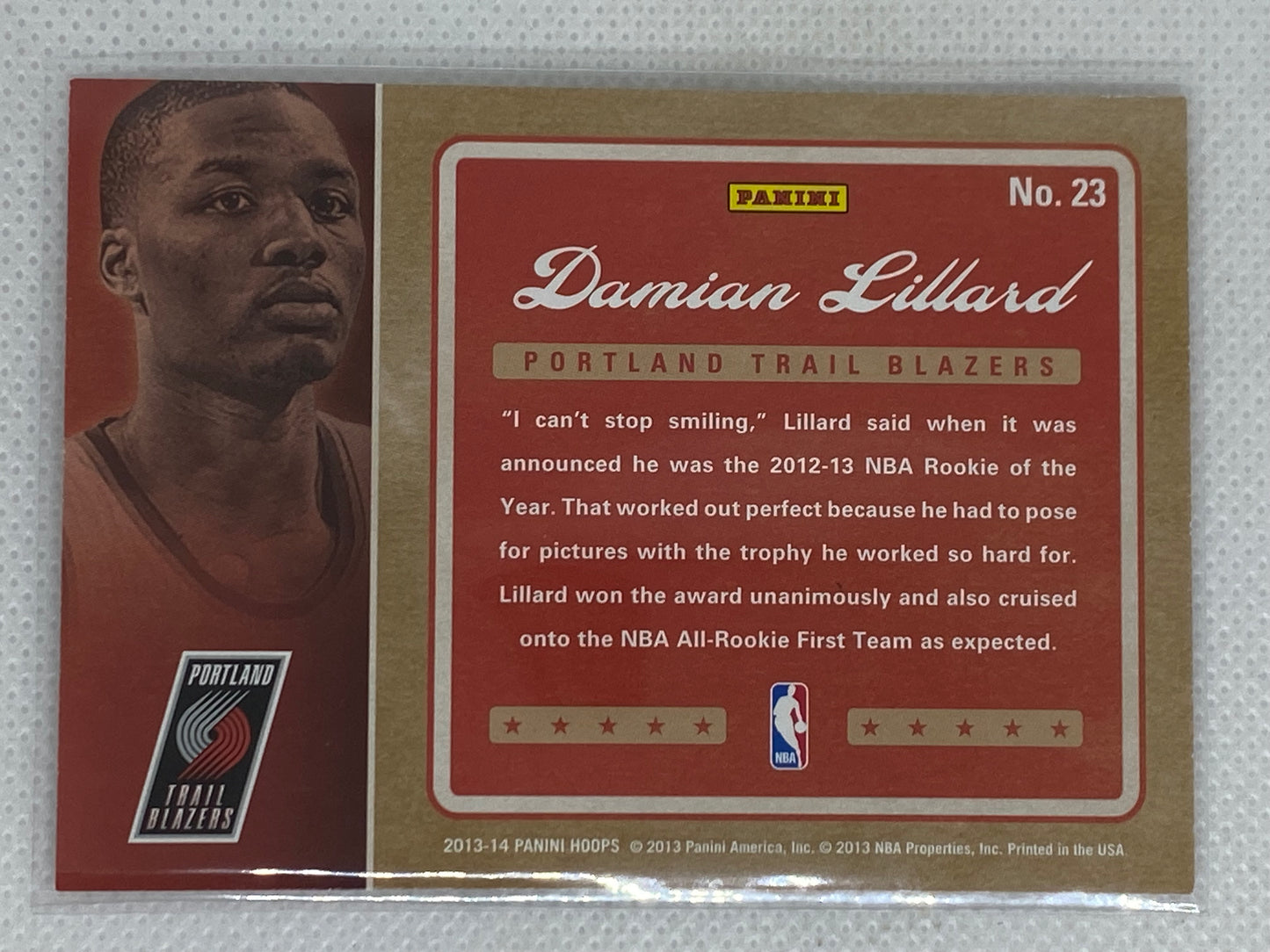 2013-14 Panini NBA Hoops Dreams Damian Lillard #23 Portland Trail Blazers