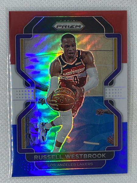 2021-22 Panini Prizm Red White & Blue Russell Westbrook #55 Los Angeles Lakers