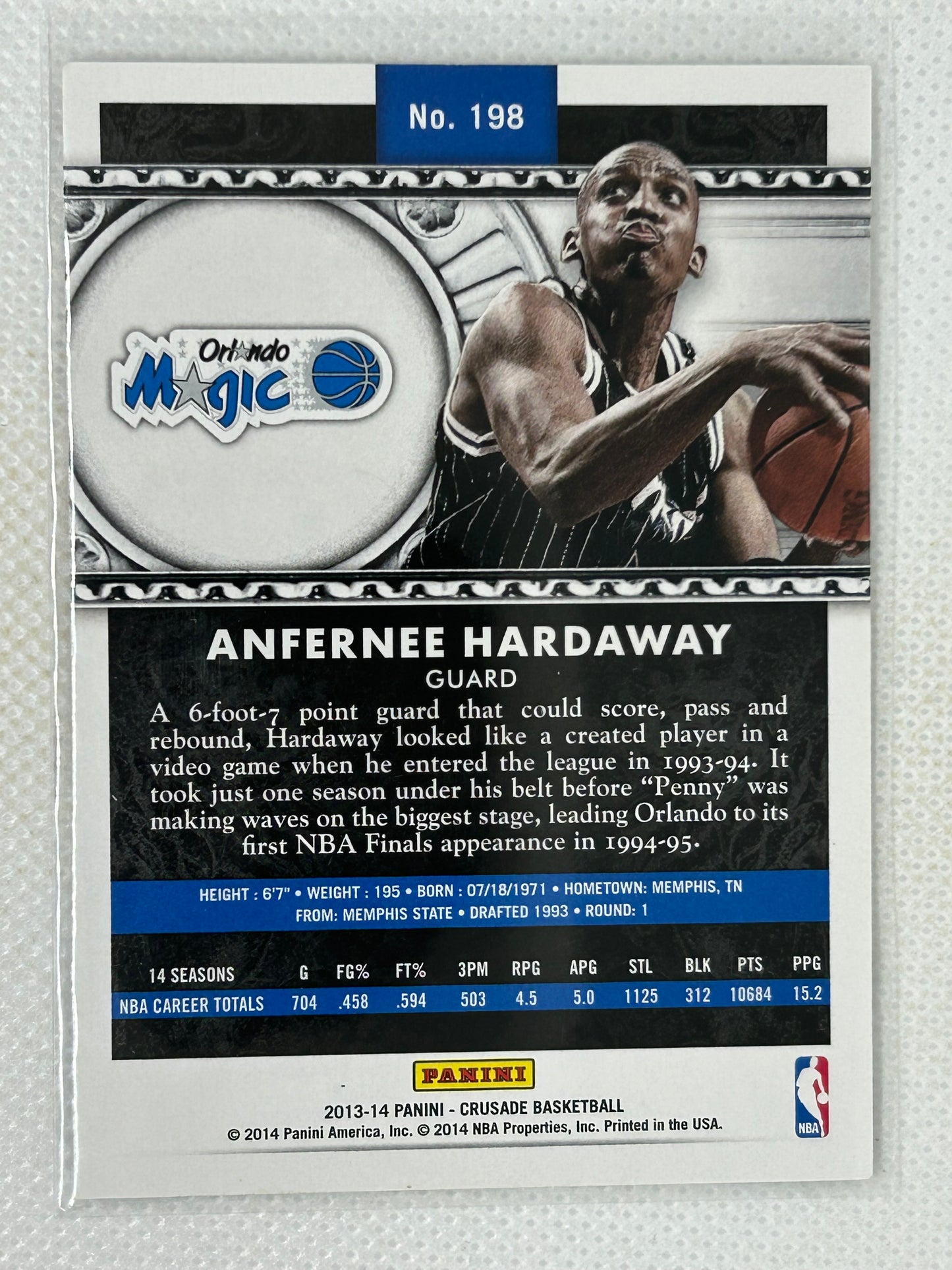 2013-14 Panini Crusade Anfernee Hardaway #198 Orlando Magic