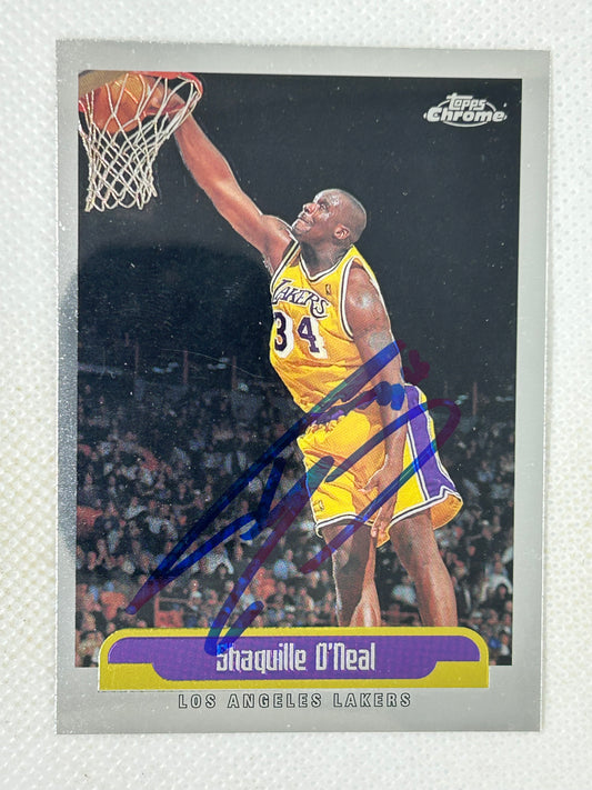 1999-00 Topps Chrome #23 Shaquille O'Neal Los Angeles Lakers Signed Card