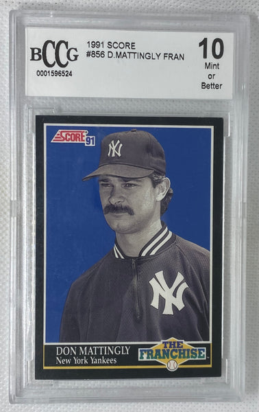 1991 Score Baseball The Franchise Don Mattingly Card #856 Beckett BCCG Graded 10 Mint New York Yankees