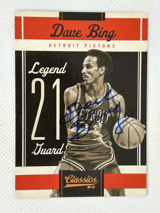 2010-11 Panini Classics Legends /999 Dave Bing #125 Detroit Pistons Signed Card