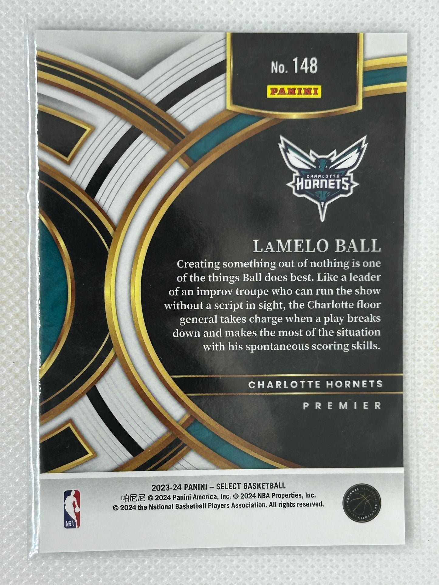 2023-24 Panini Select Premier Level #148 Lamelo Ball Charlotte Hornets