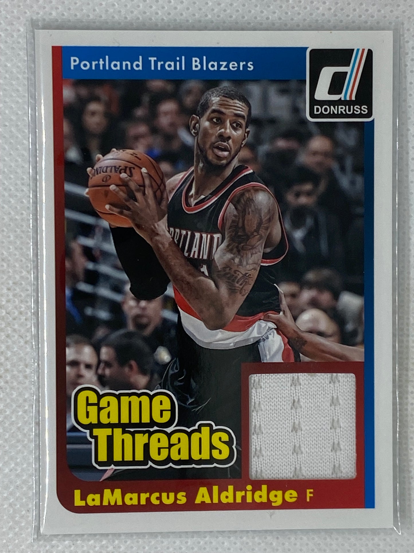 2014-15 Panini Donruss LaMarcus Aldridge Game Threads Game Worn Patch #30 Portland Trail Blazers