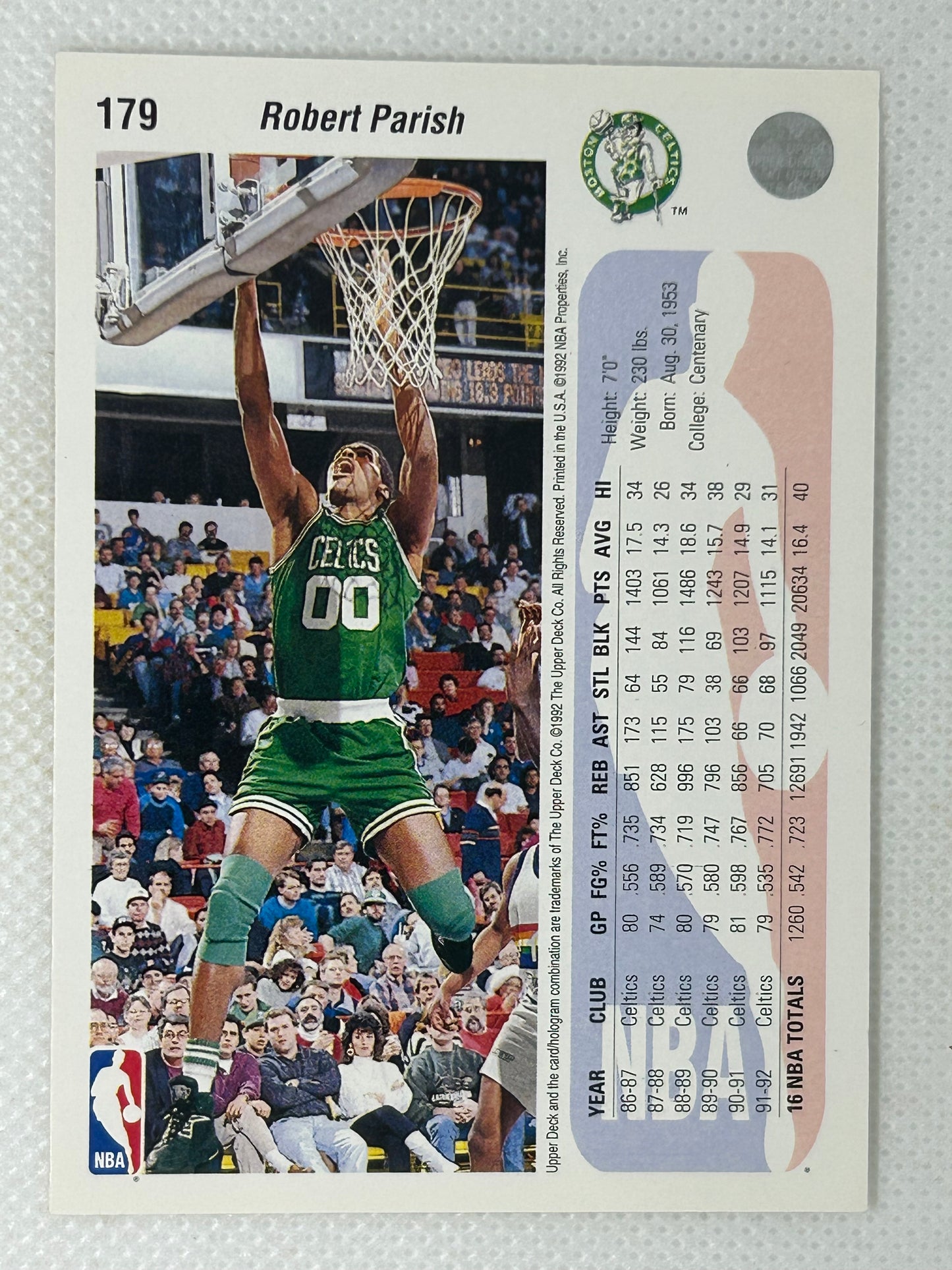 1992-93 Upper Deck #179 Robert Parish Boston Celtics Gold Ink Signed Card