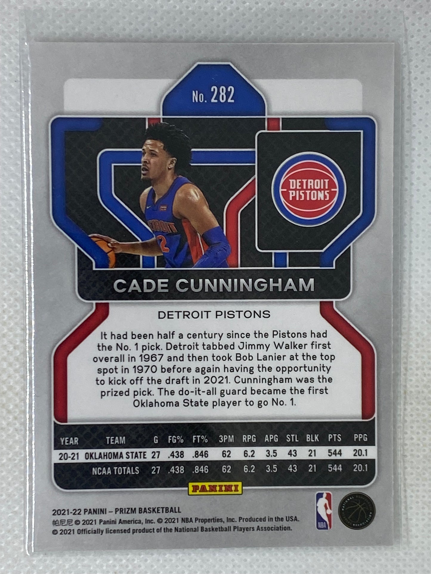 2021-22 Panini Prizm Cade Cunningham Rookie Card #282 Detroit Pistons