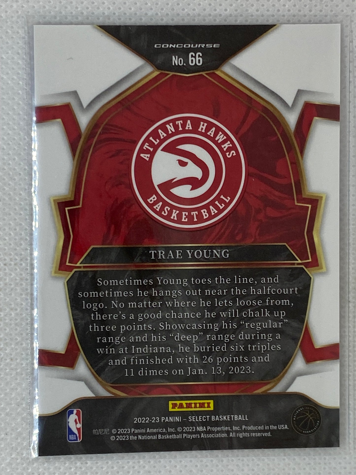 2022-23 Panini Select Blue Trae Young #66 Atlanta Hawks