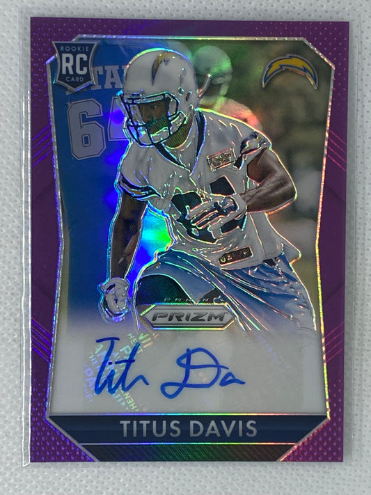 2015 Prizm Rookie Auto Purple Prizm Titus Davis #RS-TD SP Los Angeles Chargers