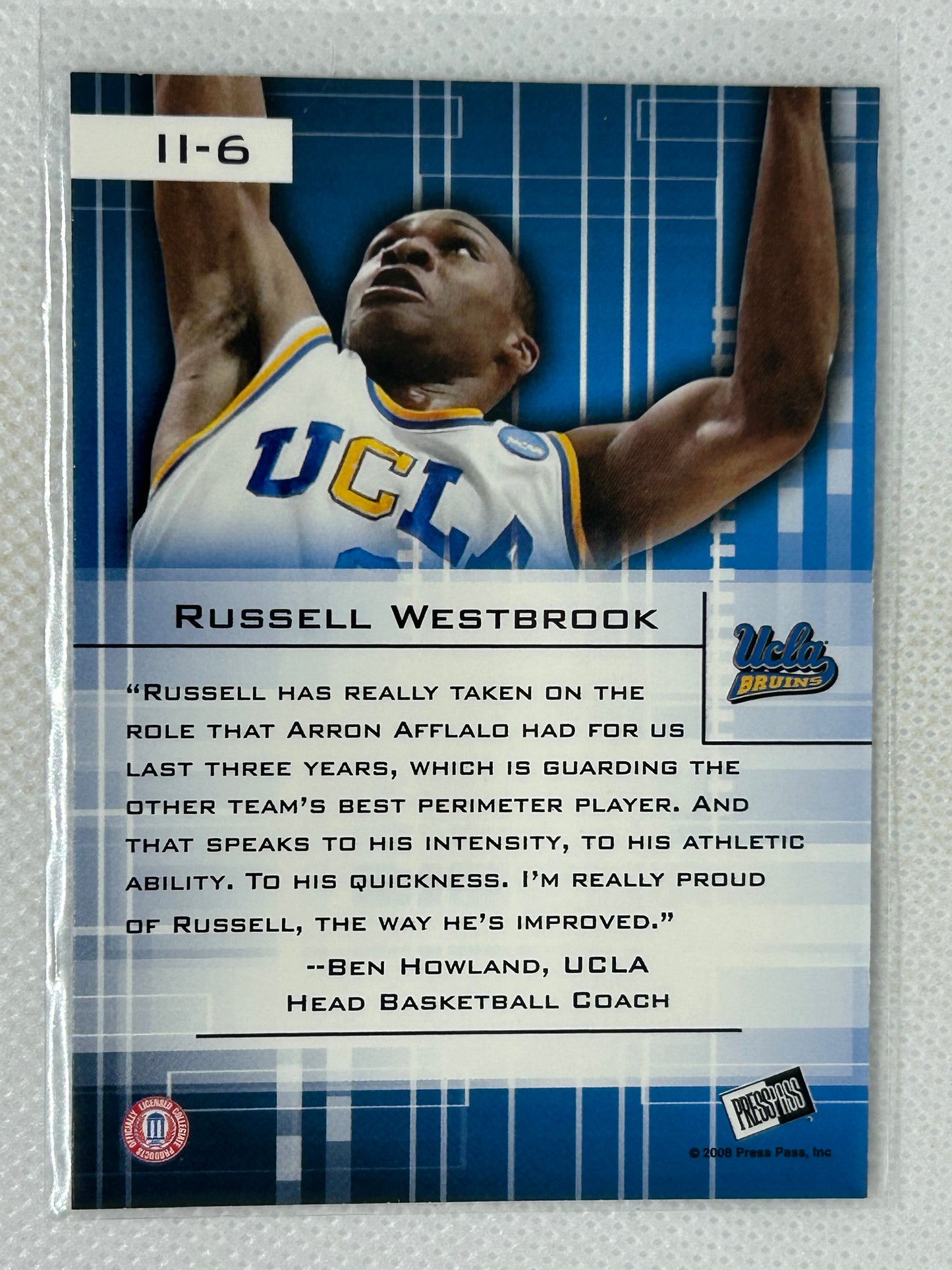 2008 Press Pass Rookie Insider Insight 11-6 Russell Westbrook UCLA Bruins