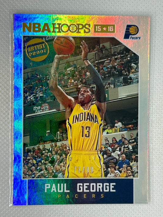 2015-16 Panini Hoops Silver Holo Artist Proof /99 Paul George #226 Indiana Pacers