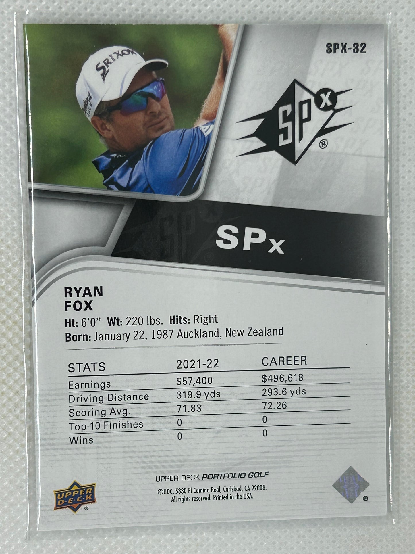 2024 Upper Deck Portfolio SPX Blue /699 Ryan Fox #SPX-32