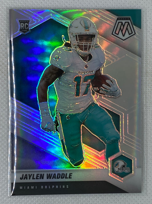 2021 Panini Mosaic Jaylen Waddle Silver Variation Rookie RC #308-V Miami Dolphins SP