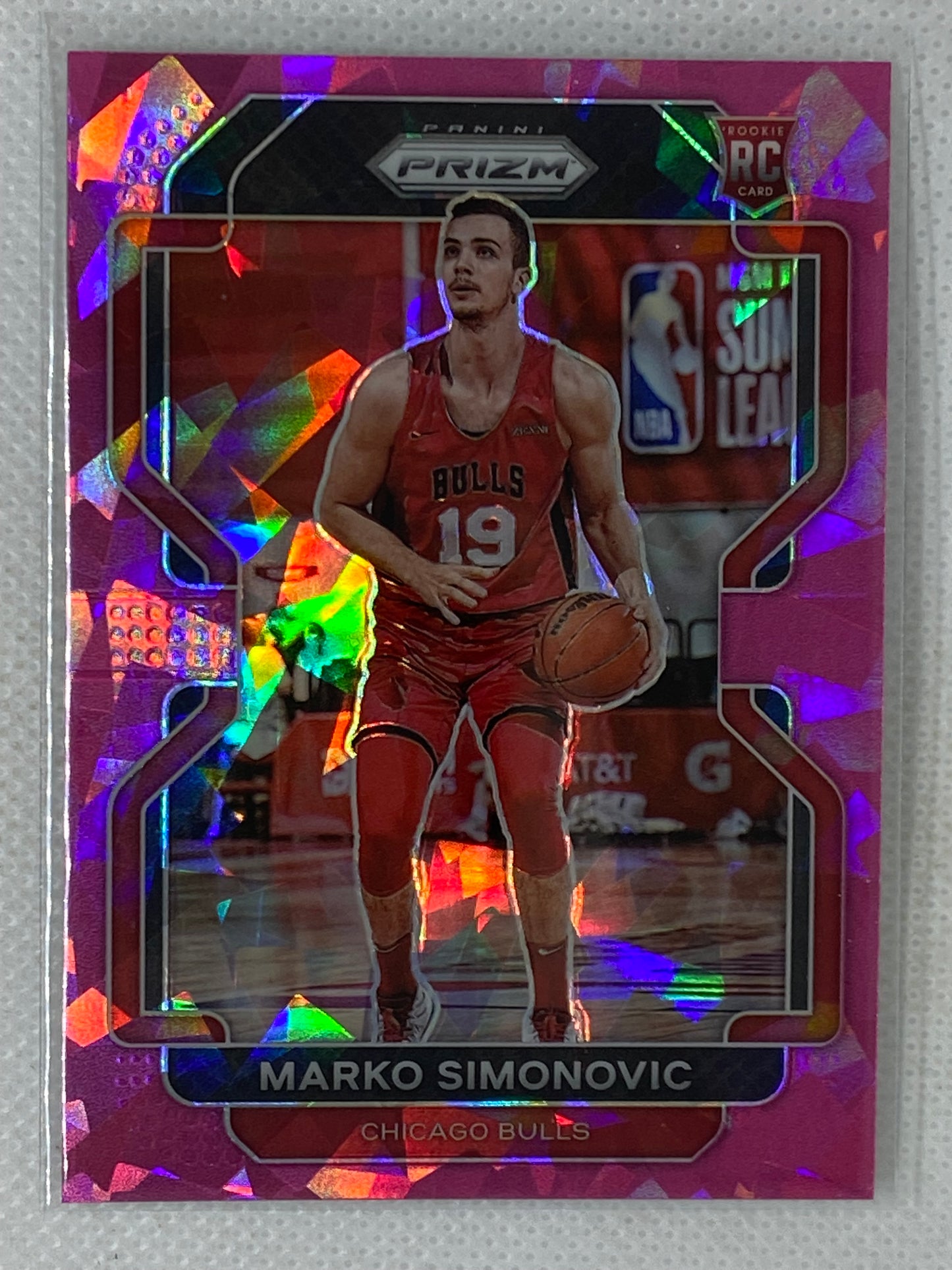 2021-22 Panini Prizm Pink Ice Prizm Marko Simonovic #166 Rookie Chicago Bulls