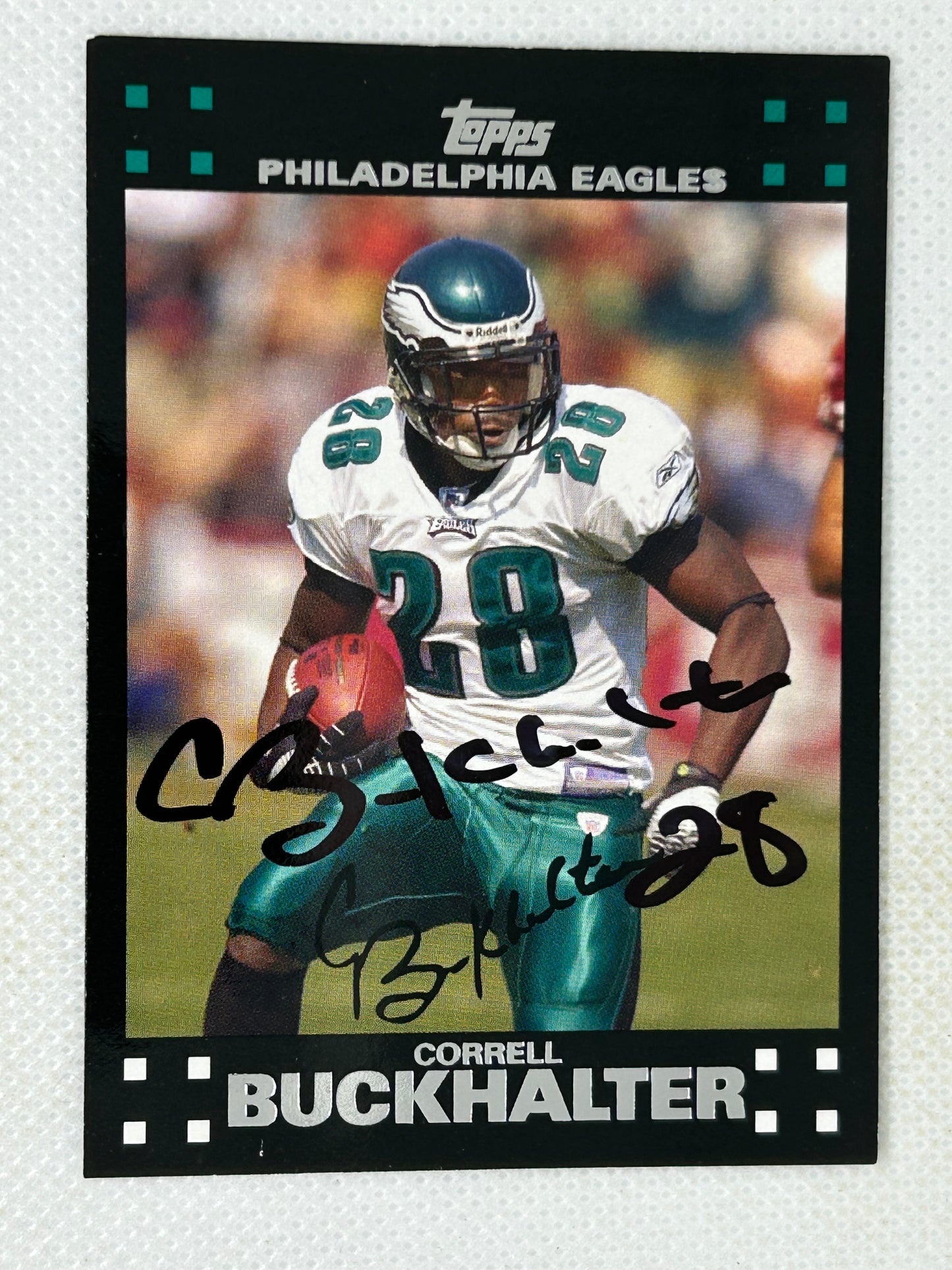 2007 Topps Football #95 Correll Buckhalter Philadelphia Eagles Signed Card