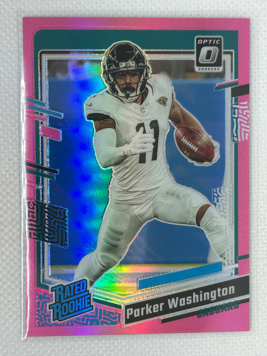 2023 Panini Optic Pink Rated Rookie #254 Parker Washington Jacksonville Jaguars